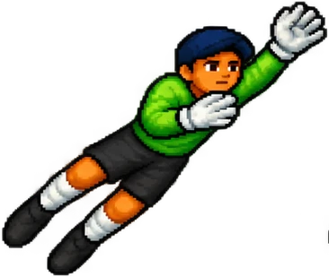 Goalkeeper diving to catch