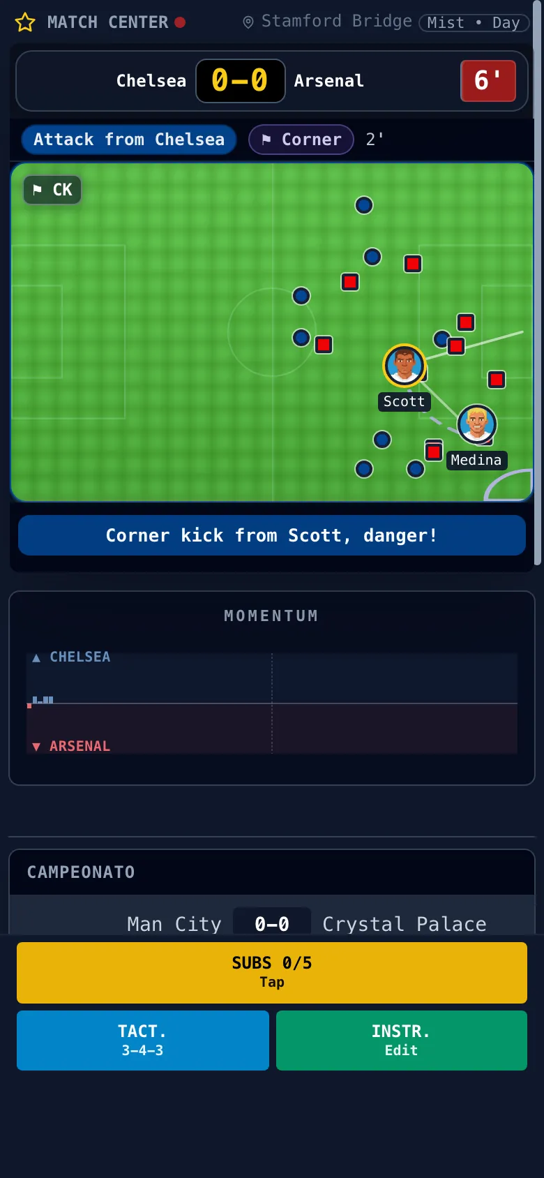Live match on the mini pitch